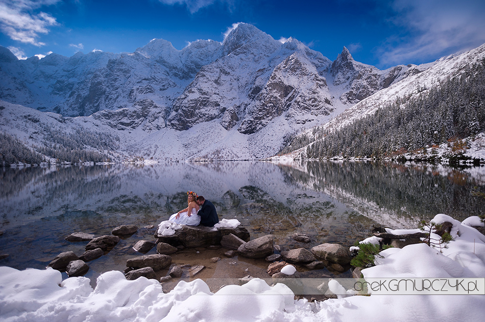 zimowa sesja ślubna w górach